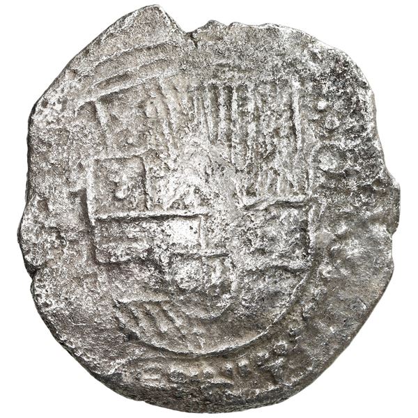 Potosi, Bolivia, cob 8 reales, Philip III, assayer not visible, Grade 3.