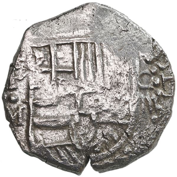 Potosi, Bolivia, cob 4 reales, Philip III, assayer M, Grade 2.