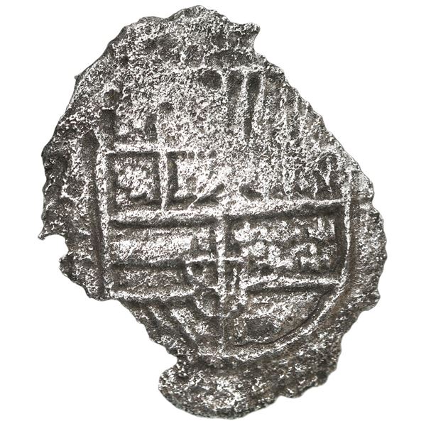 Potosi, Bolivia, cob 4 reales, Philip III, assayer not visible, Grade 3.