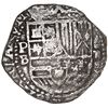 Image 1 : Potosi, Bolivia, cob 2 reales, Philip II, assayer B (5th period), Grade 1.