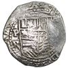 Image 1 : Potosi, Bolivia, cob 2 reales, Philip III, assayer R (straight leg), Grade 1.