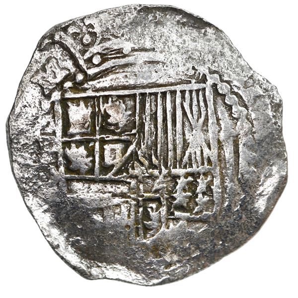 Potosi, Bolivia, cob 2 reales, Philip III, assayer not visible, Grade 1.