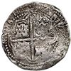 Image 2 : Potosi, Bolivia, cob 8 reales, (1649) O/sR (rare), early castles, rotated reverse legend, with crown