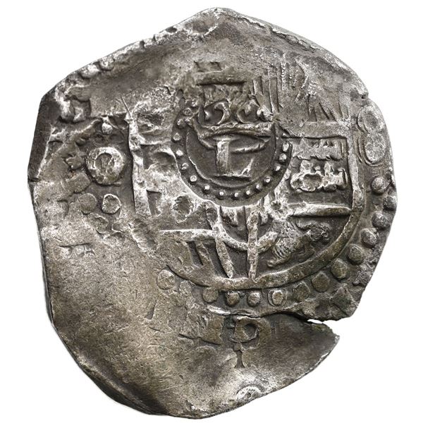 Potosi, Bolivia, cob 8 reales, (1649) O/Z/T (unique), early castles, rotated reverse legend, with cr