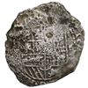 Image 1 : Potosi, Bolivia, cob 8 reales, 1651 E, with crown-alone (rare) countermark on cross.