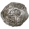 Image 2 : Potosi, Bolivia, cob 8 reales, 1651 E, with crown-alone (rare) countermark on cross.