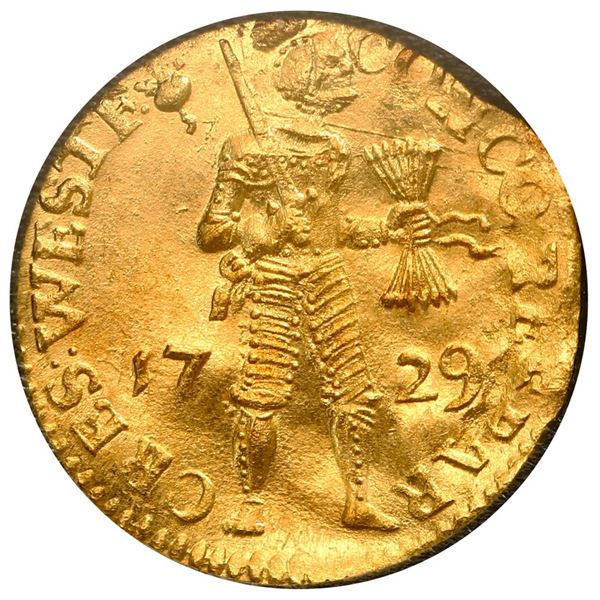 Westfriesland, United Netherlands, gold ducat, 1729.