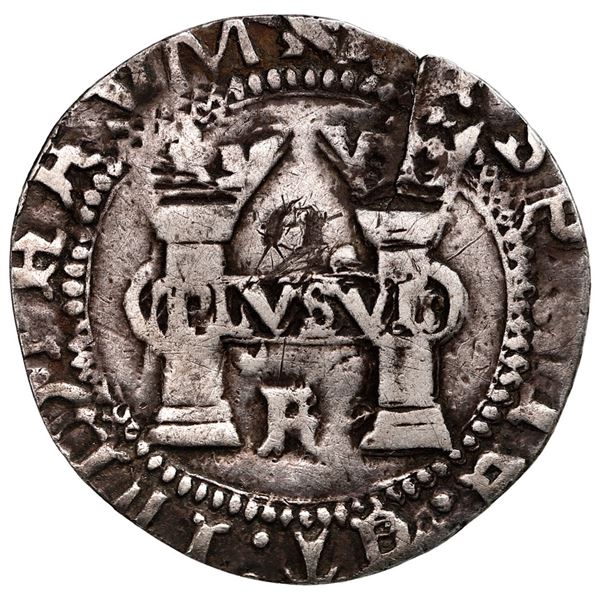 Mexico City, Mexico, 1 real, Charles-Joanna, "Early Series," assayer R (Gothic) at bottom between pi