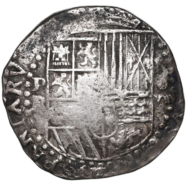 Potosi, Bolivia, cob 8 reales, Philip III, assayer B (3rd period).