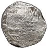 Image 1 : Potosi, Bolivia, cob 8 reales, 1625 P, quadrants of cross transposed, very rare.