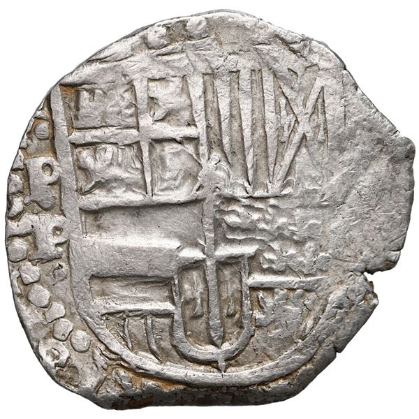 Potosi, Bolivia, cob 4 reales, Philip IV, assayer T/P (ca. 1628), rare.