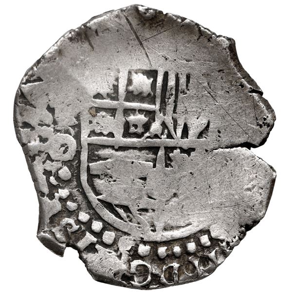 Potosi, Bolivia, cob 2 reales, (1649) O/TR, dotted O, very rare, ex-Mastalir.