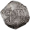Image 1 : Potosi, Bolivia, cob 8 reales, 1690 VR, NGC VF 35.