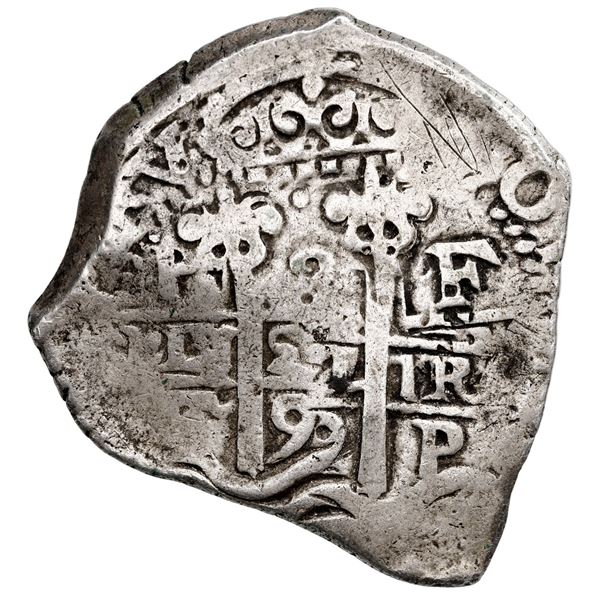 Potosi, Bolivia, cob 8 reales, 1699 F, ex-Sellschopp.