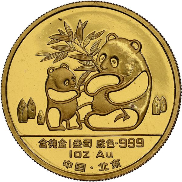 China (People's Republic), gold 1 oz proof official Panda issue, 1988, New Orleans International Inv