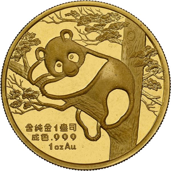 China (People's Republic), gold 1 oz proof official Panda issue, 1988, Basel International Coin Week