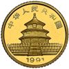 Image 2 : China (People's Republic), gold 3 yuan (1 gram) Panda, 1991, (10th Anniversary of the Issuance of Ch