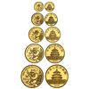 Image 1 : China (People's Republic), gold proof five-coin Panda denomination set (5, 10, 25, 50 and 100 yuan),