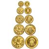 Image 1 : China (People's Republic), gold proof five-coin Panda denomination set (5, 10, 25, 50 and 100 yuan),