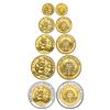 Image 1 : China (People's Republic), gold proof five-coin Panda denomination set (5, 10, 25, 25 bimetallic and