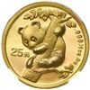 Image 1 : China (People's Republic), gold 25 yuan (1/4 oz) Panda, 1996, small date (Shanghai mint), NGC MS 69.