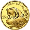 Image 1 : China (People's Republic), gold 25 yuan (1/4 oz) Panda, 1999, large date plain 1 (Shenyang mint), NG