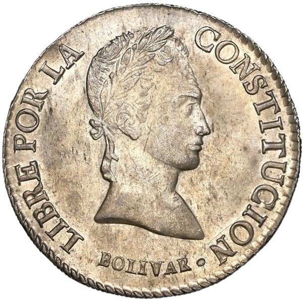 Potosi, Bolivia, 8 soles, 1843 LR, NGC MS 62 ("top pop"), ex-Millennia.