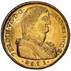 Image 1 : Santiago, Chile, gold bust 8 escudos, Ferdinand VII transitional ("admiral" bust), 1811 FJ, NGC AU d