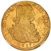 Image 1 : Santiago, Chile, gold bust 8 escudos, Ferdinand VII (bust of Charles IV), 1817 FJ, NGC AU 53.