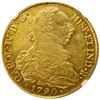 Image 1 : Popayan, Colombia, gold bust 8 escudos, Charles IV transitional (bust of Charles III, ordinal IV), 1