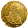Image 1 : Bogota, Colombia, gold bust 8 escudos, Charles IV, 1794/3 J.J, rare, NGC AU 58, finest and only exam