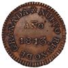 Image 1 : Popayan, Colombia, copper provisional 2 reales, 1813.