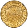 Image 1 : Costa Rica (Central American Republic), gold 2 escudos, 1850 JB, NGC AU details / cleaned.