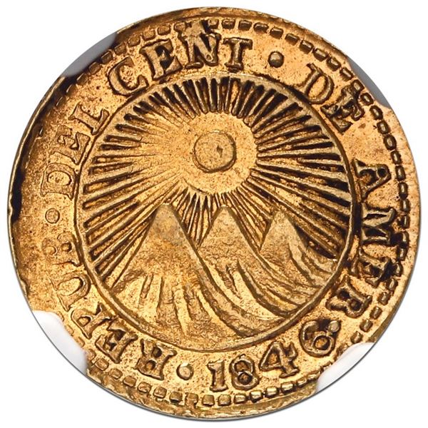 Costa Rica (Central American Republic), gold 1/2 escudo, 1846 JB, NGC AU 58.