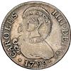Image 1 : Costa Rica, 2 reales, female head / ceiba tree counterstamp (Type III, 1845) on a Madrid, Spain, bus