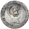 Image 1 : Costa Rica, 2 reales, female head / ceiba tree counterstamp (Type III, 1845) on a Madrid, Spain, bus