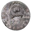 Image 2 : Costa Rica, 2 reales, female head / ceiba tree counterstamp (Type III, 1845) on a Seville, Spain, bu