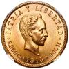 Image 1 : Cuba (struck at the Philadelphia Mint), gold 5 pesos, 1915 Jose Marti, NGC MS 62.
