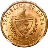 Image 2 : Cuba (struck at the Philadelphia Mint), gold 5 pesos, 1915 Jose Marti, NGC MS 62.