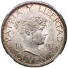 Image 1 : Cuba, "souvenir" peso, 1897, Type II (star below baseline of 97), NGC MS 61.