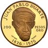 Image 1 : Dominican Republic, gold 200 pesos, 1977, Juan Pablo Duarte centennial, NGC MS 66.