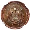 Image 2 : El Salvador, copper pattern 1 peso (off-metal strike), 1893 CAM, reeded edge, Columbus, NGC PF 62 Br