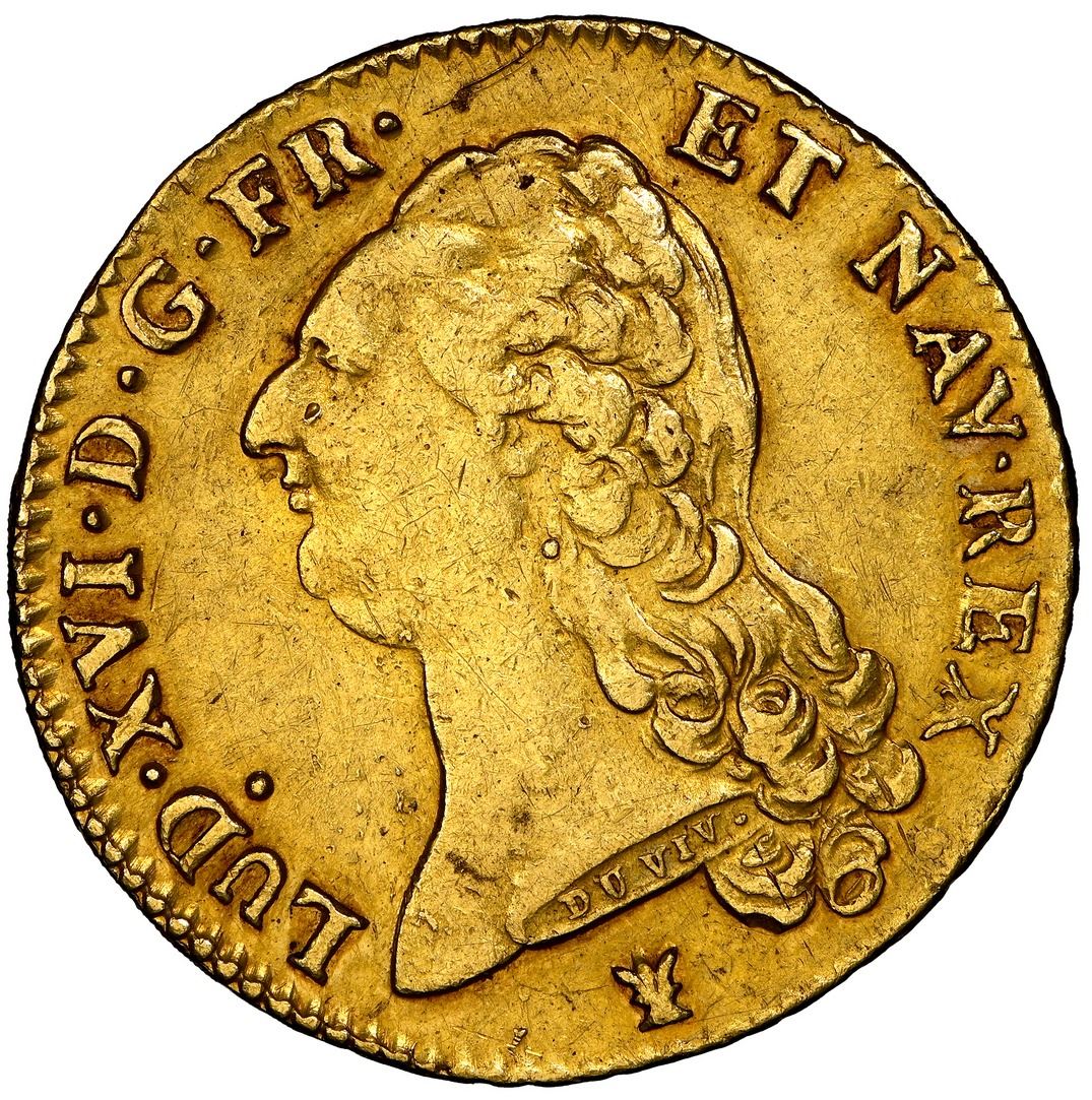France (Limoges mint), gold double louis d'or a tete nue, Louis XVI ...