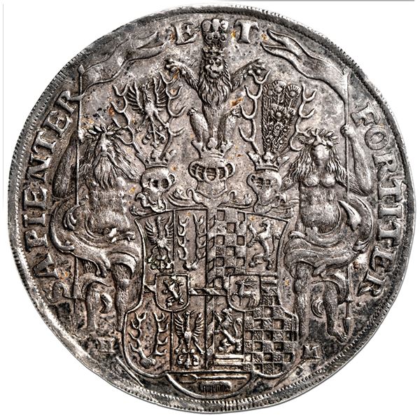 Schwarzburg-Sondershausen (German States), taler, Christian Wilhelm I and Anton Guenther II, 1681 HM