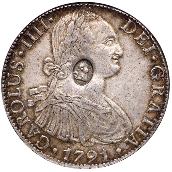 Great Britain, dollar, oval George III countermark (ca. 1797) on obverse of a Mexico City, Mexico, b