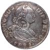 Image 1 : Great Britain, 1/2 dollar, oval George III countermark (ca. 1797) on obverse of a Madrid, Spain, bus
