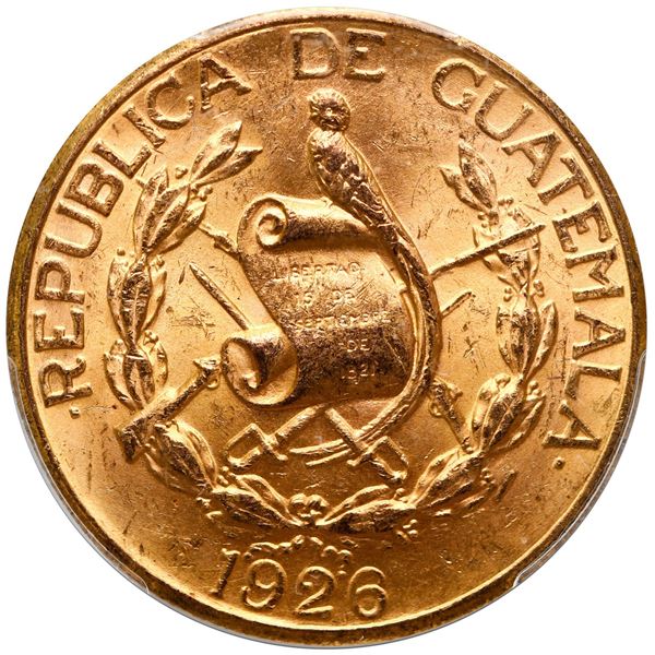 Guatemala (struck at the Philadelphia mint), gold 20 quetzales, 1926, PCGS MS63.