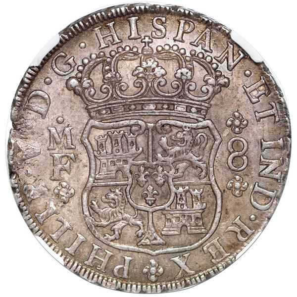 Mexico City, Mexico, pillar 8 reales, Philip V, 1739 MF, NGC MS 62.