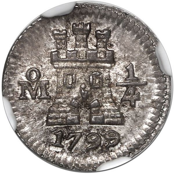 Mexico City, Mexico, 1/4 real, 1799/8, NGC MS 64.