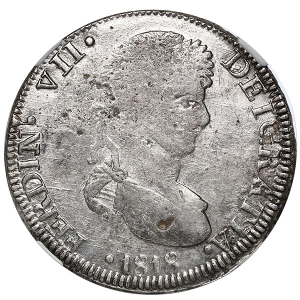 Zacatecas, Mexico, bust 8 reales, Ferdinand VII, 1818 AG, NGC MS 61.